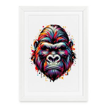 Gorille - Affiche encadrée (27 × 37 cm) - blanc - Devant