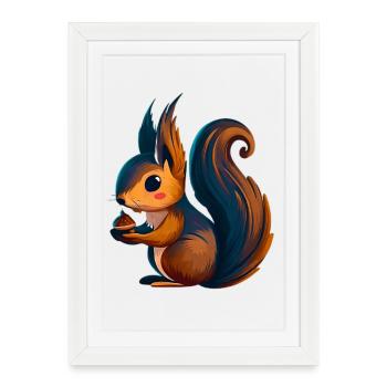 Squirrel - Framed poster (27 × 37 cm) - white - Front