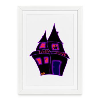 Halloween - Affiche encadrée (27 × 37 cm) - blanc - Devant