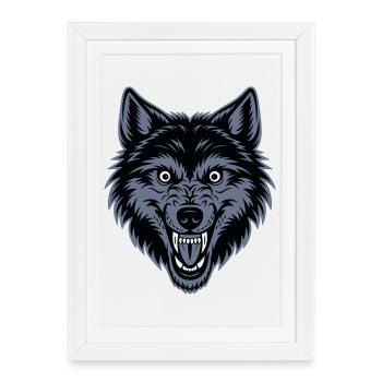 Fierce Wolf - Unleash the Beast - Framed poster (27 × 37 cm) - white - Front