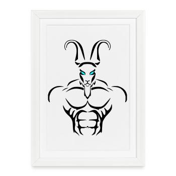 Alpha capricorn Deluxe - Gerahmtes Poster (27 × 37 cm) - Weiß - Vorne