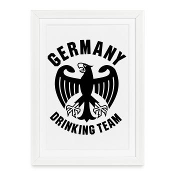 Équipe de boisson en Allemagne - Affiche encadrée (27 × 37 cm) - blanc - Devant
