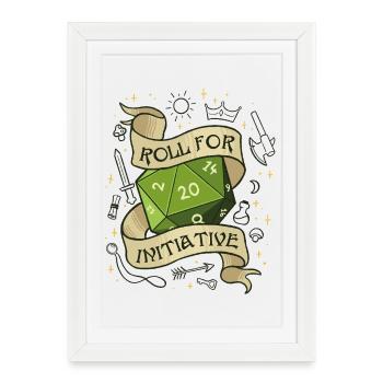 Roll for Initiative – Dice Your Destiny - Framed poster (27 × 37 cm) - white - Front