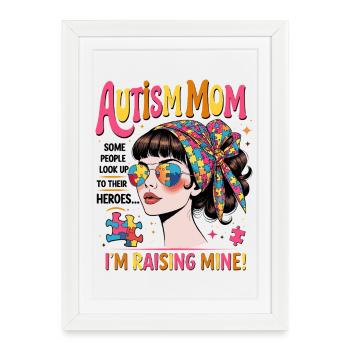 MÈRE AUTISTE - Affiche encadrée (27 × 37 cm) - blanc - Devant