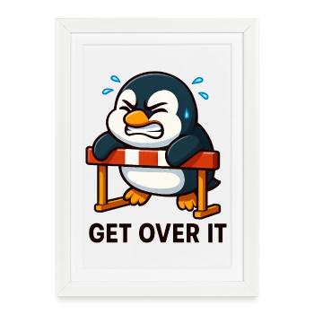 Penguin Hurdles Hurdler le surmonte - Affiche encadrée (27 × 37 cm) - blanc - Devant