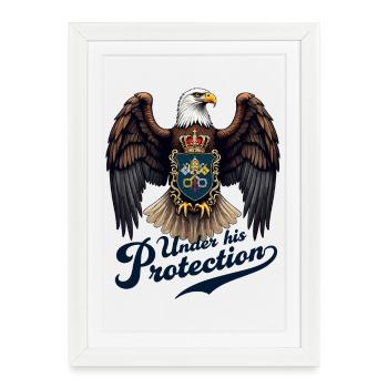 L’aigle le protecteur - Affiche encadrée (27 × 37 cm) - blanc - Devant