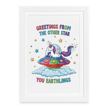 Unicorn from space - Framed poster (27 × 37 cm) - white - Front