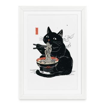 Ramen Kitty - Framed poster (27 × 37 cm) - white - Front