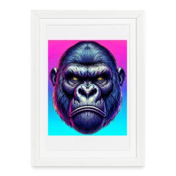 gorille - Affiche encadrée (27 × 37 cm) - blanc - Devant