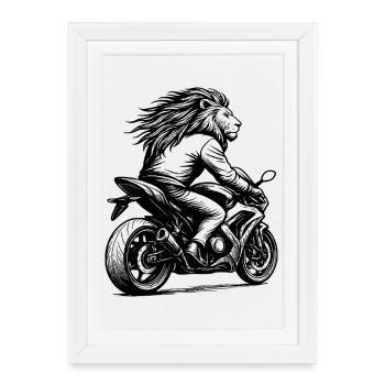 Lio en tant que motard - Affiche encadrée (27 × 37 cm) - blanc - Devant