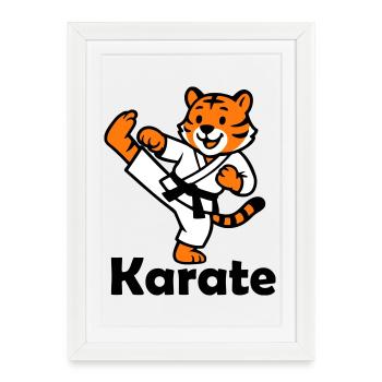 Karaté Tigre - Affiche encadrée (27 × 37 cm) - blanc - Devant