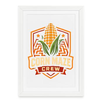 Labyrinthe de maïs Crew Spooky Labyrinthe de maïs d’Halloween - Affiche encadrée (27 × 37 cm) - blanc - Devant