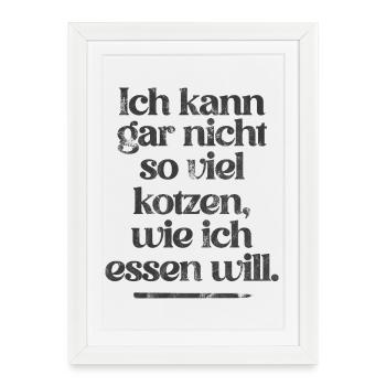 FUNNY VOMITING QUOTE REVERSED :) - Framed poster (27 × 37 cm) - white - Front