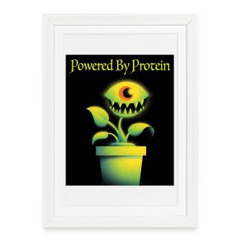 Plante futuriste aux yeux de monstre - Affiche encadrée (27 × 37 cm) - blanc - Devant
