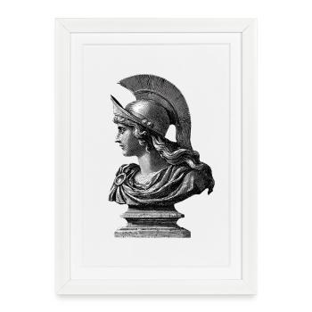 Buste antique Athéna - Gravure classique - Affiche encadrée (27 × 37 cm) - blanc - Devant