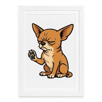 Chihuahua Chihuahua Propriétaire Chihuahua Propriétaire Chihuahua Propriétaire Chi - Affiche encadrée (27 × 37 cm) - blanc - Devant