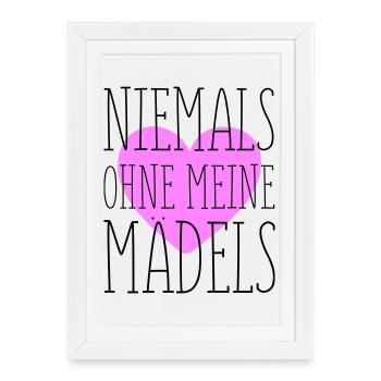 My Girls' Heart in Pink - Framed poster (27 × 37 cm) - white - Front