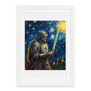 Nuit étoilée à la Ritter Van Gogh - Affiche encadrée (27 × 37 cm) - blanc - Devant
