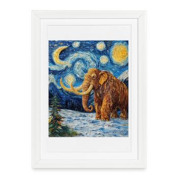 Mammoth Van Gogh Starry Night - Framed poster (27 × 37 cm) - white - Front