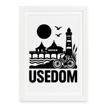 Île d’Usedom - Affiche encadrée (27 × 37 cm) - blanc - Devant