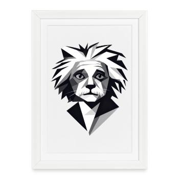 Génie abstrait noir et blanc - Affiche encadrée (27 × 37 cm) - blanc - Devant