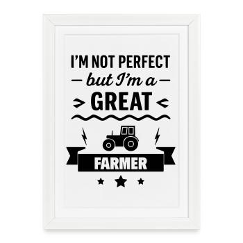 Super Farmer Tracteur Agriculteur - Affiche encadrée (27 × 37 cm) - blanc - Devant
