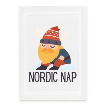 Nordic Nap Viking holidays - Framed poster (27 × 37 cm) - white - Front