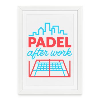 Padel après le travail - Affiche encadrée (27 × 37 cm) - blanc - Devant
