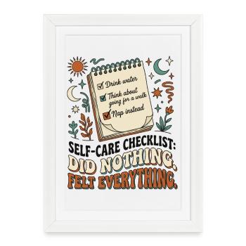 Self-Care Checklist - Framed poster (27 × 37 cm) - white - Front