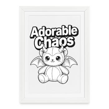 Cute Chaos Demon - Framed poster (27 × 37 cm) - white - Front