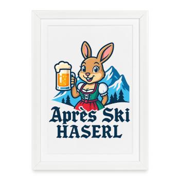 Bière Après-ski Haserl Dirndl - Affiche encadrée (27 × 37 cm) - blanc - Devant