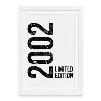 24e anniversaire – année de naissance 2002 - Affiche encadrée (27 × 37 cm) - blanc - Devant
