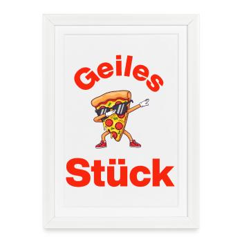 Pièce : Édition Pizza, Foodie, Amateur de la Pizza - Affiche encadrée (27 × 37 cm) - blanc - Devant