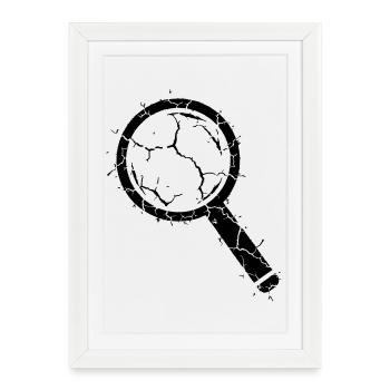 Broken magnifying glass sliver glass vector - Framed poster (27 × 37 cm) - white - Front