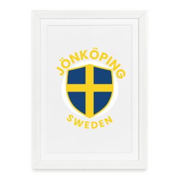 Jönköping Sweden Shield Emblem - Framed poster (27 × 37 cm) - white - Front