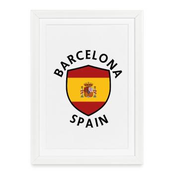 Barcelona Shield Spain - Framed poster (27 × 37 cm) - white - Front