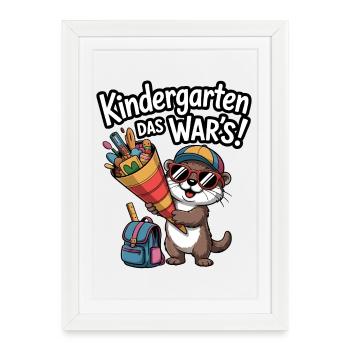 Maintenant un écolier ! Loutre drôle pour l’inscription scolaire - Affiche encadrée (27 × 37 cm) - blanc - Devant