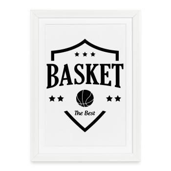 Basket Ball / Basketball / Basktet-Ball / Sport - Affiche encadrée (27 × 37 cm) - blanc - Devant