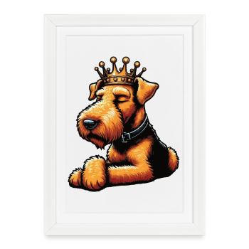 Airedale Terrier Airedales Airedale Lover - Affiche encadrée (27 × 37 cm) - blanc - Devant