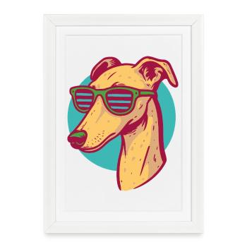 Windhund, Galgo - Gerahmtes Poster (27 × 37 cm) - Weiß - Vorne
