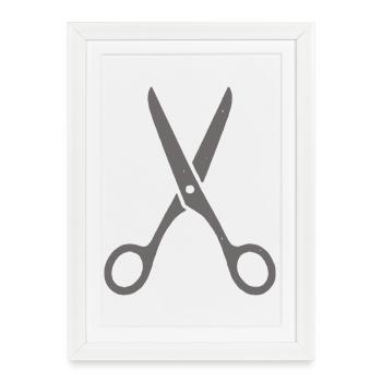 Costume ciseaux, pierre, papier Chemise de groupe - Affiche encadrée (27 × 37 cm) - blanc - Devant