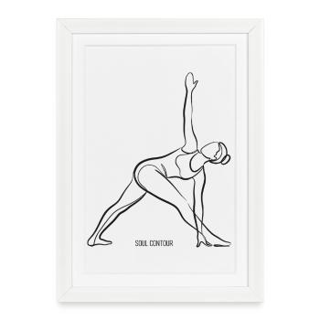 SOUL CONTOUR - Trikonasana - Framed poster (27 × 37 cm) - white - Front