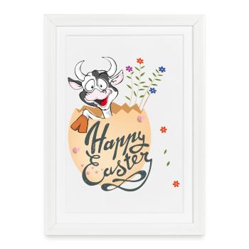 Joyeuses Pâques - Affiche encadrée (27 × 37 cm) - blanc - Devant