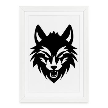 Wolf - Gerahmtes Poster (27 × 37 cm) - Weiß - Vorne