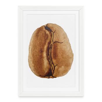 Aquarelle en grains de café - Affiche encadrée (27 × 37 cm) - blanc - Devant