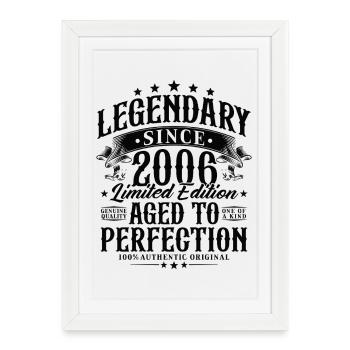 Cadeau d’anniversaire légendaire Born Vintage 2006 - Affiche encadrée (27 × 37 cm) - blanc - Devant