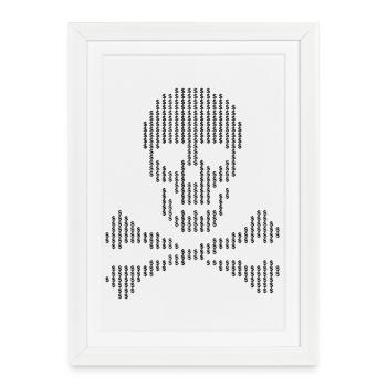 Skull Dollar Dots Crossbones  - Framed poster (27 × 37 cm) - white - Front