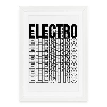 Conception de logo typographique de musique électro - Affiche encadrée (27 × 37 cm) - blanc - Devant