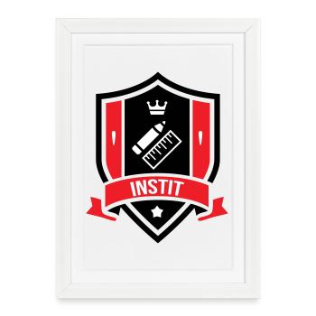 Blason Instit : L'Insigne des Maîtres d'École ! - Affiche encadrée (27 × 37 cm) - blanc - Devant