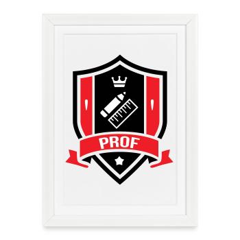Academic coat of arms Professor Couronne - Framed poster (27 × 37 cm) - white - Front
